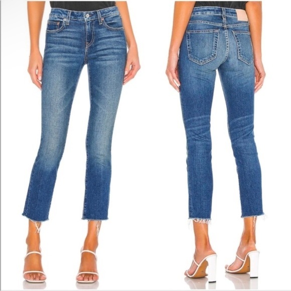 Trave Bradshaw Low Rise Slim Crop Jeans in Sweet Emotion Size 28 Frayed Hem - Picture 1 of 16